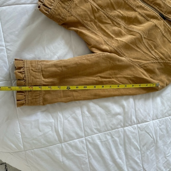 Sandro tan corduroy metro Zip Up jacket - Picture 5 of 9